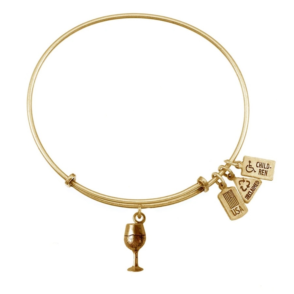 NWT Wind & Fire Wine Glass Charm Bangle